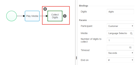 Collect digits for language selection in a CxEngage flow that assigns a value.