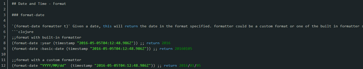 Screen image of the format-date expression in use.