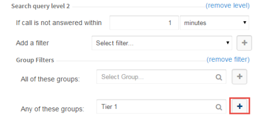 Adding a group to the "Any of this groups" filter in a level 2 CxEngage escalation query